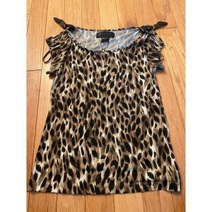 NWOT Kardashian Kollection, women's animal print short sleeve blouse small